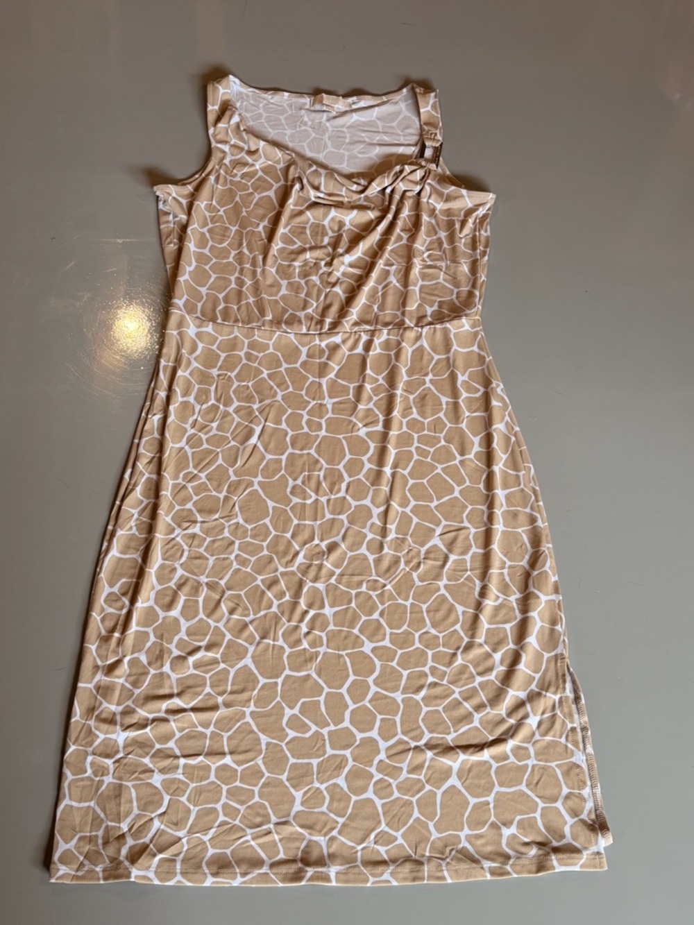 MICHAEL Michael Kors Beige and White Printed Dress